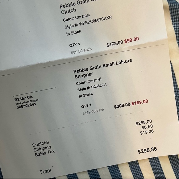 Dooney & Bourke Caramel Small Leisure Leather Tote and Wallet Set EUC - Picture 12 of 12